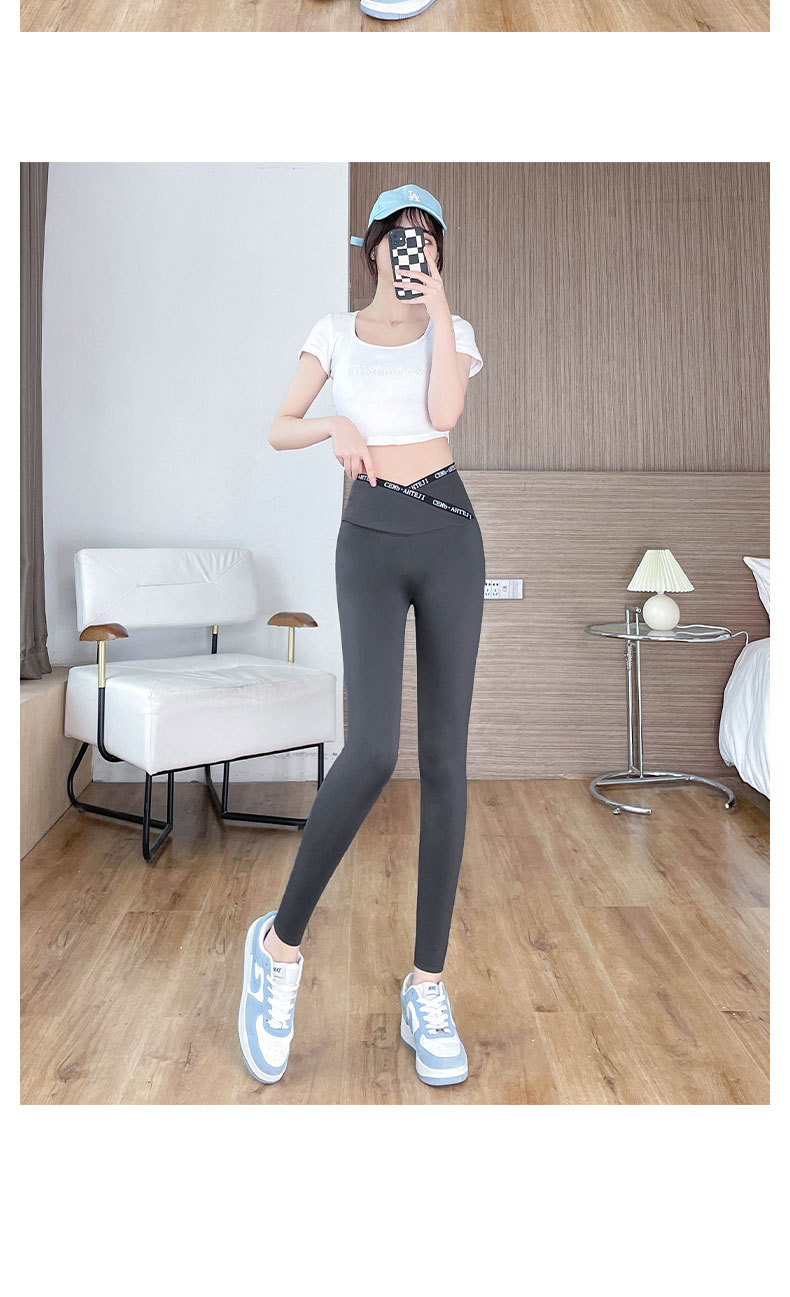 Slimming pants, cross shark pants, leggings, high-waisted, slimming tight-fitting yoga, capsule leg Barbie pants wholesale pic 32