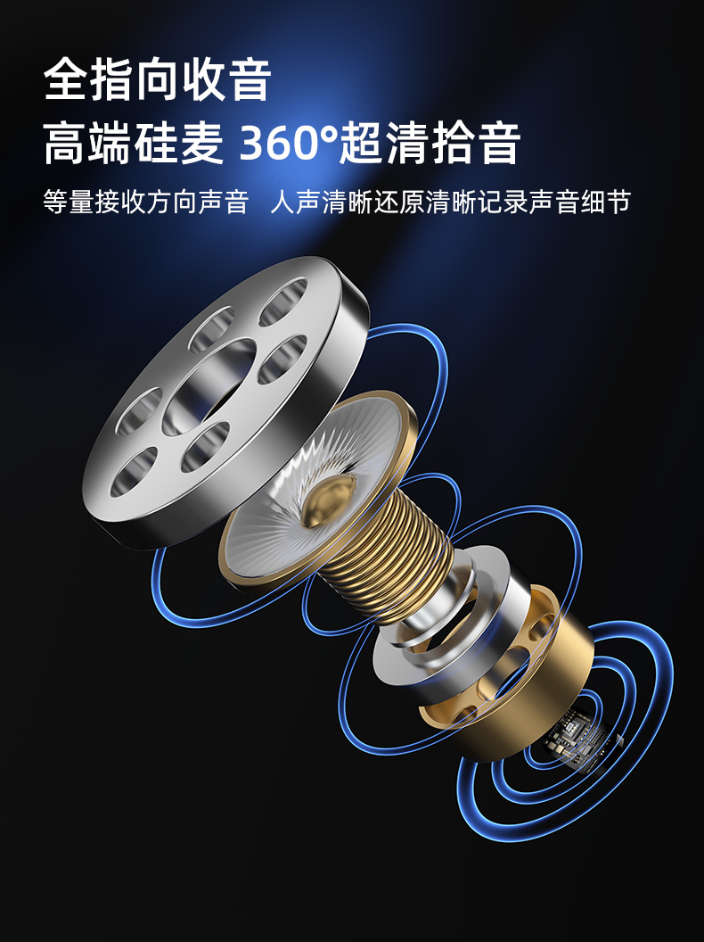跨境带充电仓无线领夹式麦克风 一拖二手机户外直播降噪收音话筒详情6