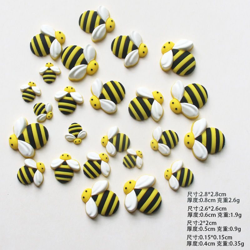 Accesorios de PVC tocados de abejas de dibujos animados accesorios de bricolaje accesorios para niños horquillas crema goteo pegamento casos de teléfono parches pic 2