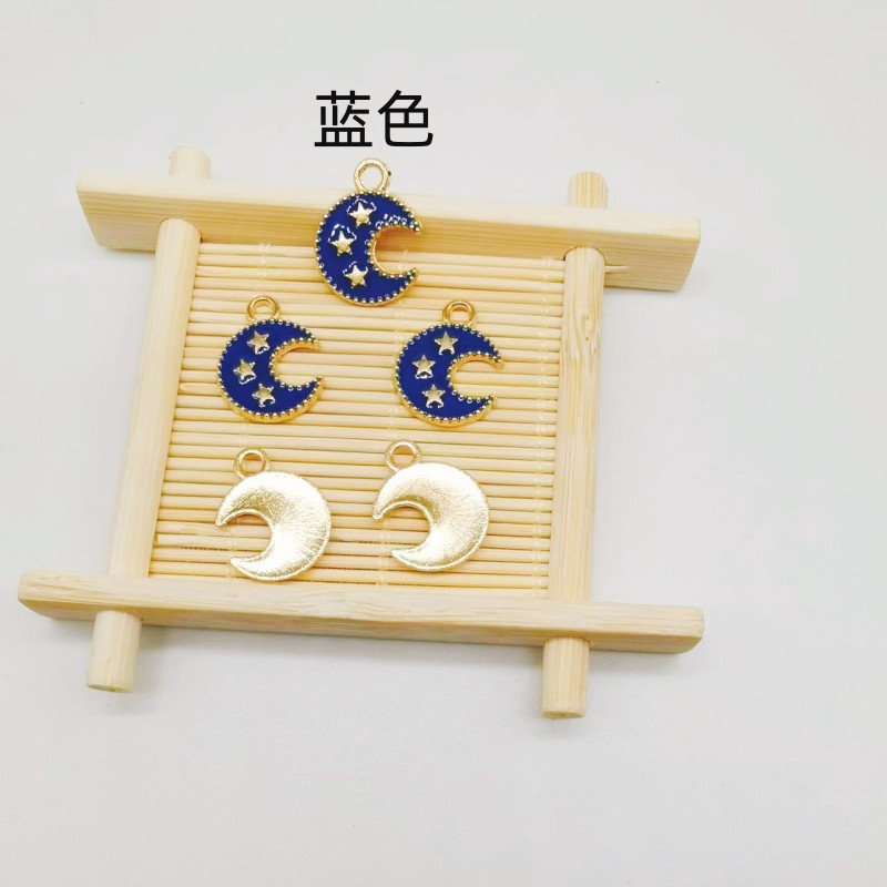 DLY jewelry accessories: Korean version exquisite zinc alloy bracelet, star and moon painting oil pendant in multiple colors pic 3