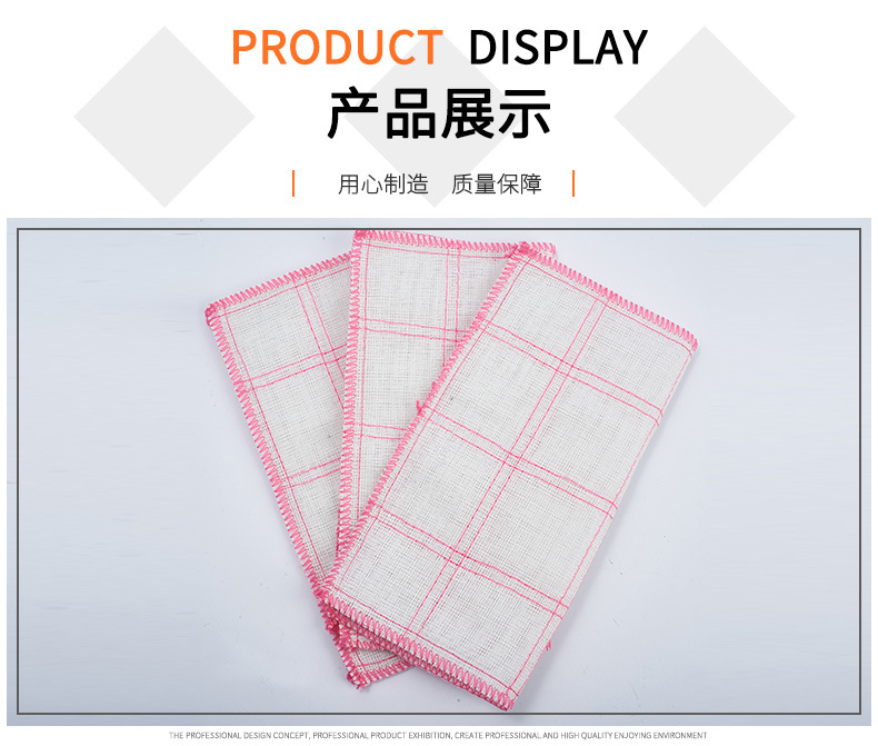 7-layer 36*36cm checkered wood fiber dishcloths, kitchen cleaning cloths, rags, oil-free scouring pads pic 12