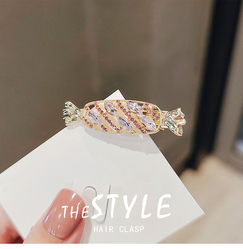 可爱粉色糖果发夹刘海少女侧边顶夹鸭嘴夹发卡夹子头饰详情2