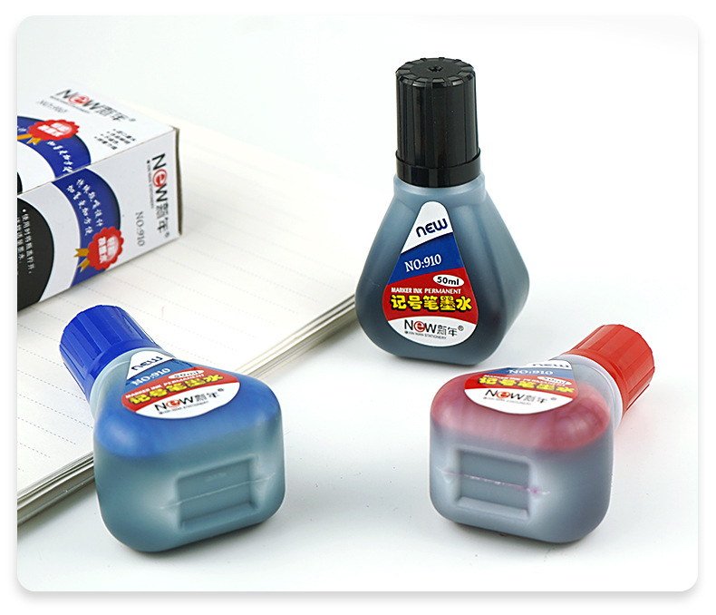 Wholesale of New Year marker pen ink, black, red and blue colored oil-based pens, waterproof underline pens, ink refill liquid and filling liquid pic 13
