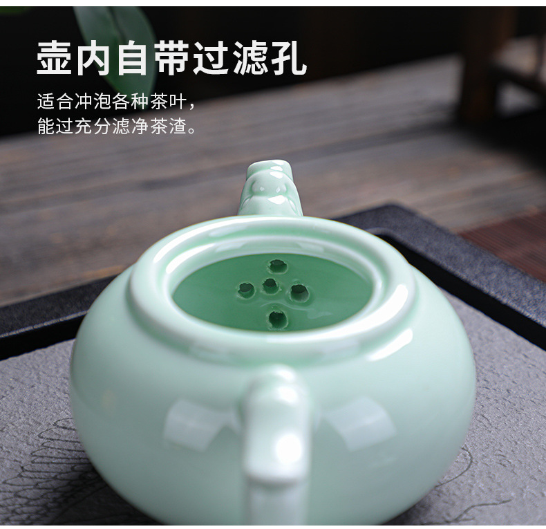 Dehua ceramic celadon dragon pot tea set, real estate souvenir, Mid-Autumn Festival gift, can be printed with Logo pic 8