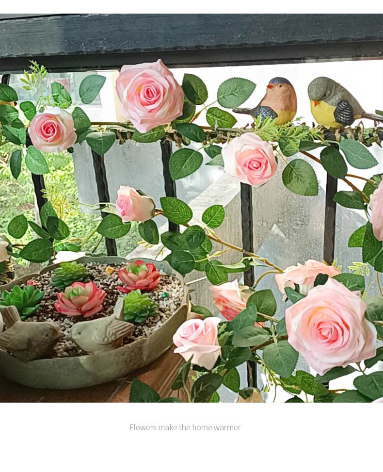 Wholesale decoration and arrangement of wedding artificial flowers, artificial flowers, vines, pink wedding roses, vines, artificial flower vines pic 23