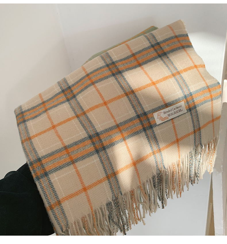 围巾女冬季高级感格子冬天爆款2024新款围脖百搭学生加厚保暖批发详情13