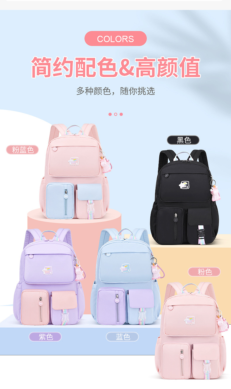2021 nuevo bolso de escuela escuela primaria niña 1-3-6 grado niños súper ligero reducción de peso princesa mochila fabricante al por mayor pic 3