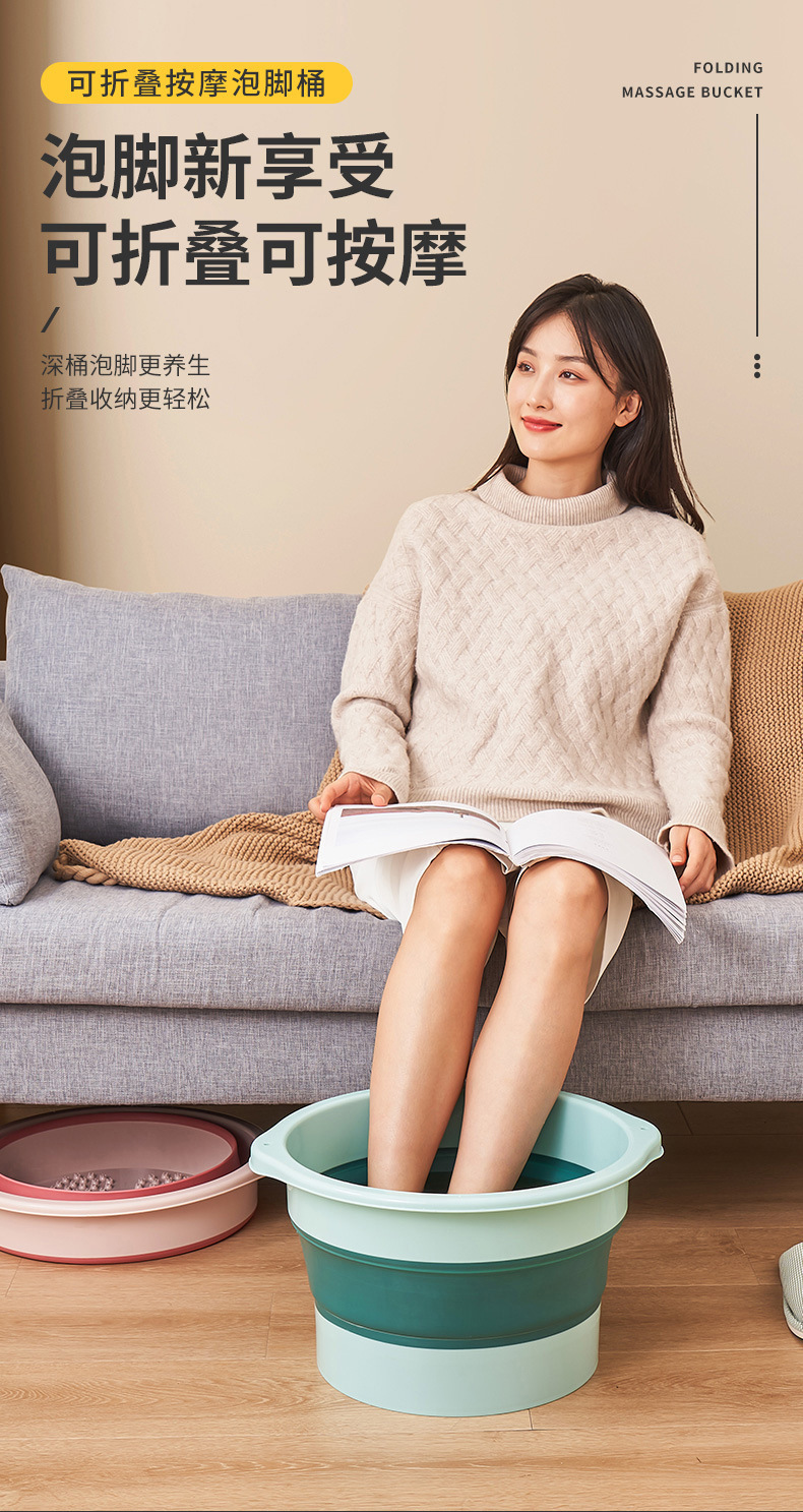 折叠泡脚桶家用过小腿高深桶宿舍便携式洗脚盆按摩可折叠足浴盆详情2