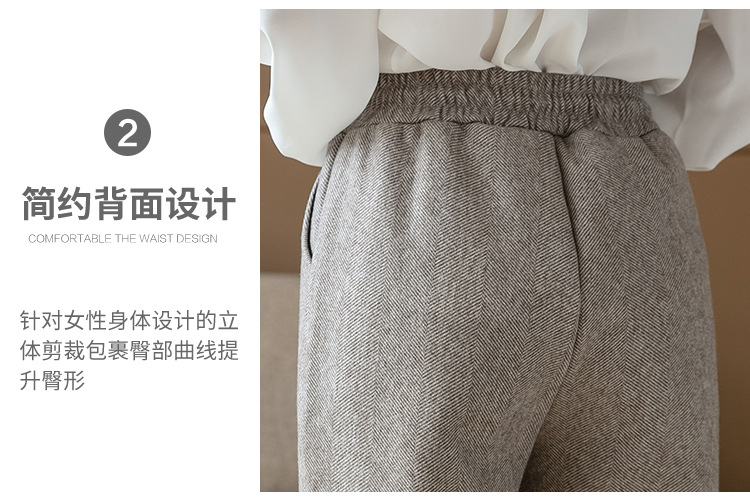 New casual pants for autumn and winter: thickened tweed pants, high-waisted radish pants, loose skinny pants, versatile cigarette tube pants pic 4