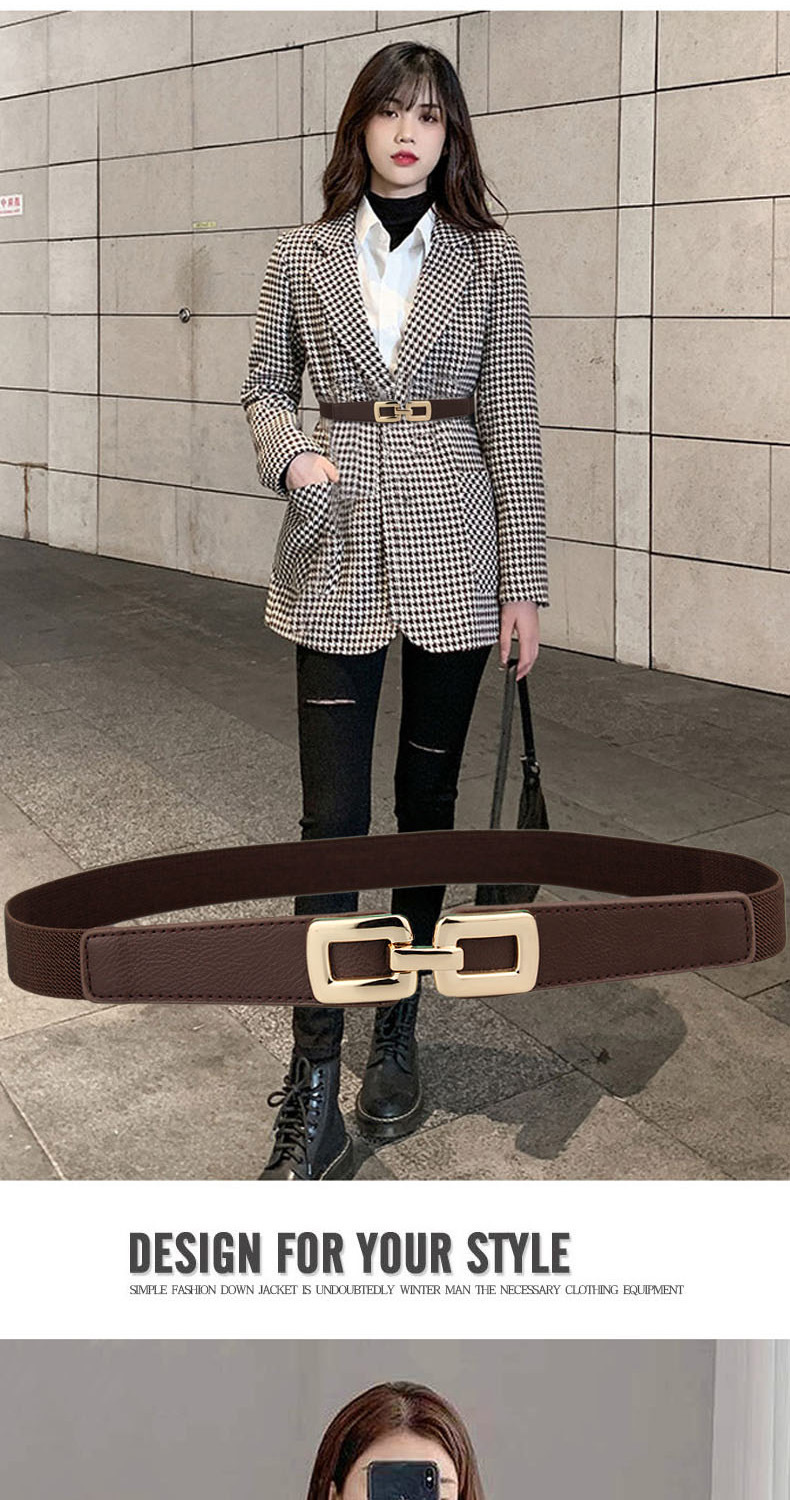 正方扣头窄款腰带女装饰配裙子腰封松紧弹力细皮带百搭简单裤带夏详情8