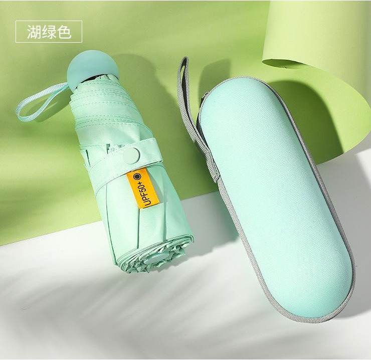 50% off capsule umbrella, sun protection umbrella, black rubber sun umbrella, gift advertisement umbrella, printed LOGO, 60% off umbrella pic 29