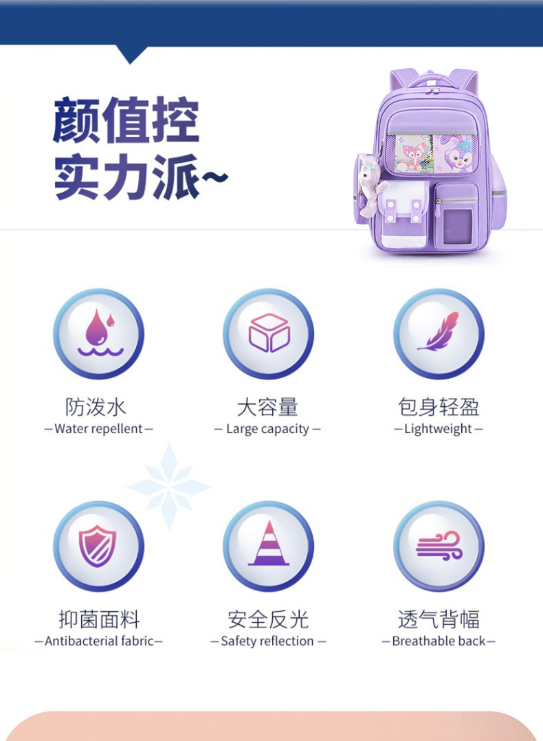 2023新款书包男生小学生一二三到六年级男童女超轻便儿童减负护脊详情8