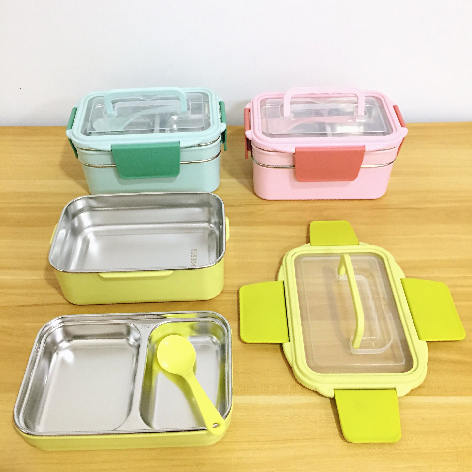 304 stainless steel lunch box, compartmentalized and sealed student lunch box pic 1