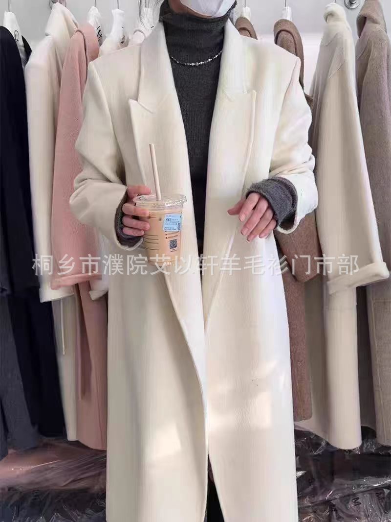 冬季新款韩系西装款美飒双面羊毛长绒毛呢外套长款百搭气质大衣女详情10