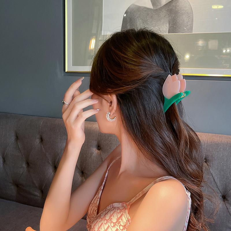 让郁金香长在头上~时髦设计感发夹花朵抓夹个性发夹鲨鱼夹发饰潮详情14