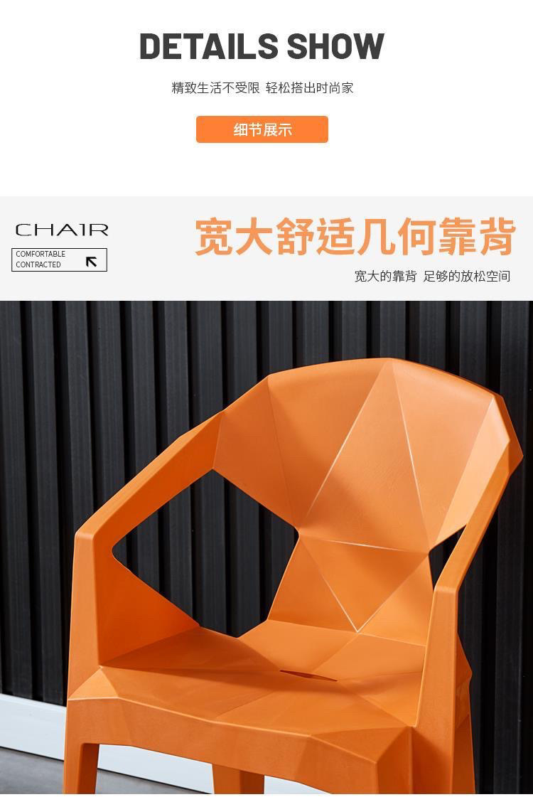 加厚塑料椅子靠背大排档简约沙滩椅户外烧烤夜市塑胶餐椅可叠放详情8