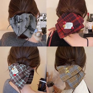 A high-end and elegant high ponytail hair tie, a simple hair band, a brown high-elasticity and durable rubber band hair accessory pic 5