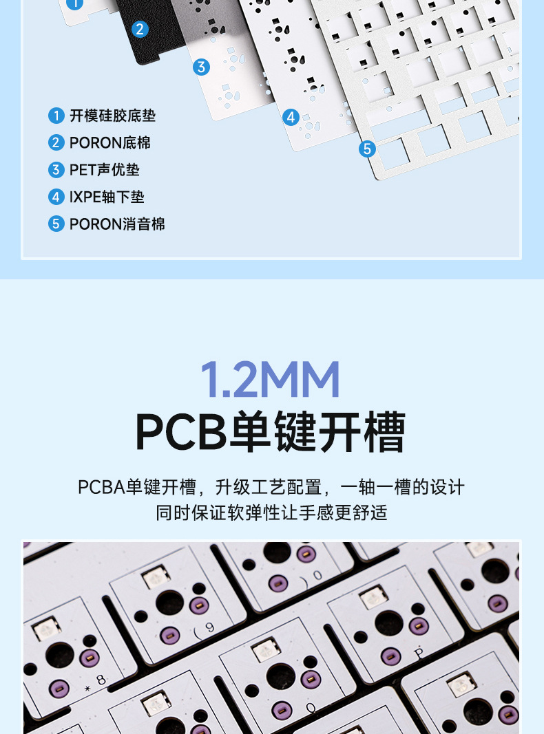 The Werewolf F75 customized mechanical keyboard gasket structure features full-key hot-swappable wireless three-mode Bluetooth gaming keys pic 10