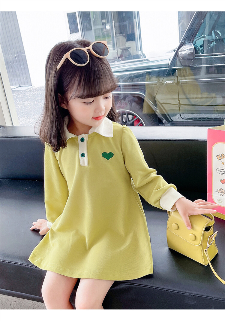 女童春秋款连衣裙2023秋季新款韩版女小童刺绣爱心连衣裙公主裙潮详情10