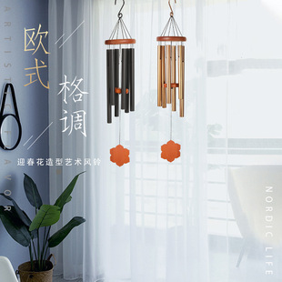 新款欧美经典旋转多管金属松木铝管风铃创意家居挂饰饰品35寸18管详情3