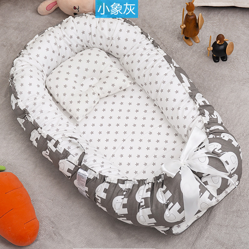 Cross-border exclusive folding, detachable and washable portable anti-pressure crib, midbed bionic fully detachable baby pillow crib pic 32