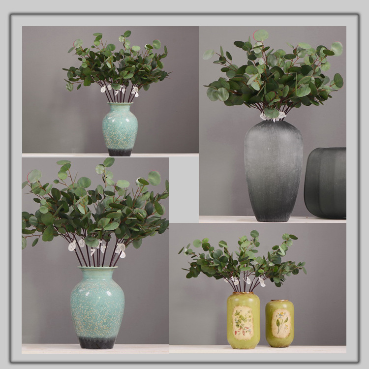 Dongli Flower Industry, the original manufacturer, offers direct sales of green plants in stock, wholesale of artificial leaves, round leaves with fruits, eucalyptus leaves, eucalyptus leaves, and one-piece consignment pic 4