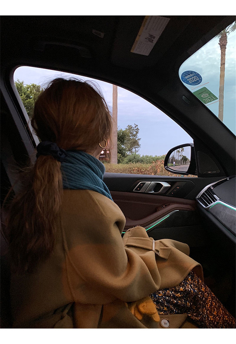 驼色毛呢外套中长款2022秋冬季韩版宽松气质双面呢羊绒呢大衣女详情13