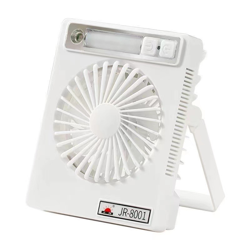 JR-8001充电风扇USB带灯LED小夜灯手电筒七彩带支架可提可挂详情10