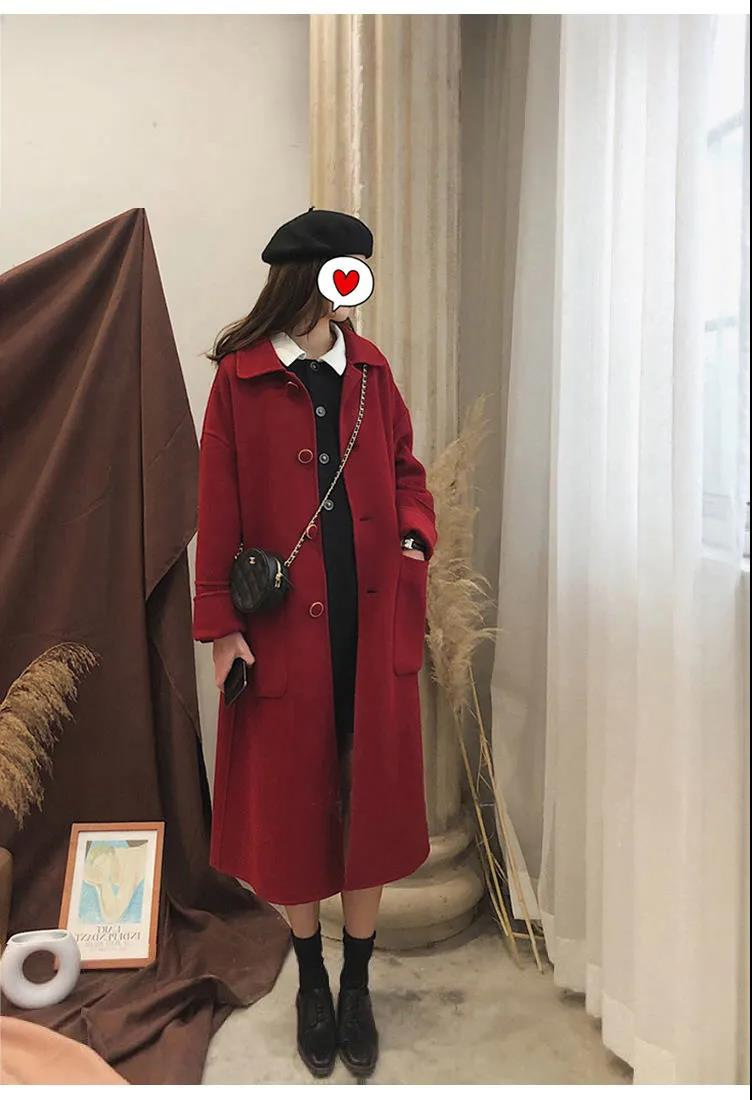 POLO领呢子大衣女中长款毛呢外套2022秋冬流行小个子风衣外套女装详情11