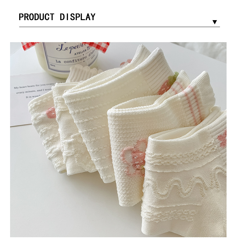 袜子地摊一件代发短袜夏季女薄款棉船袜 春夏女士百搭网眼浅口袜子 诸暨女袜一件代发详情5