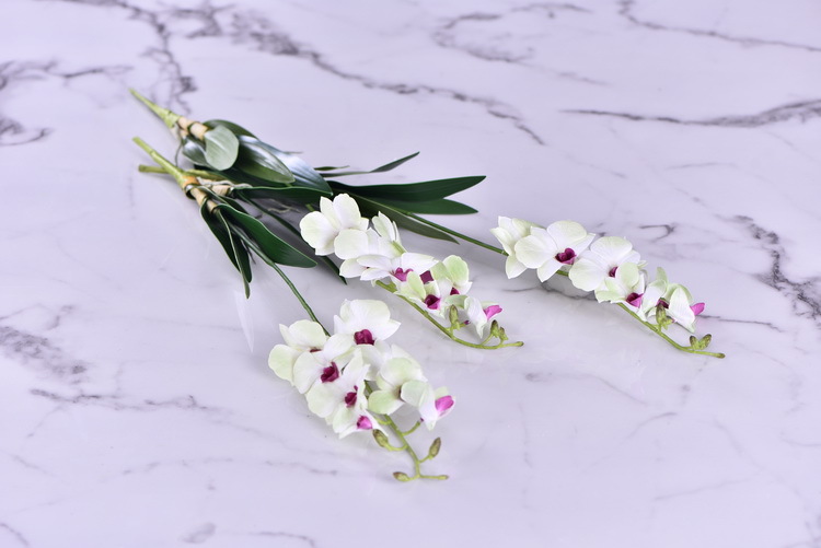 Factory direct sales of high-end artificial dendrobium, wholesale of artificial flowers with leaves, home decoration of Phalaenopsis and Lanjin artificial plants pic 19