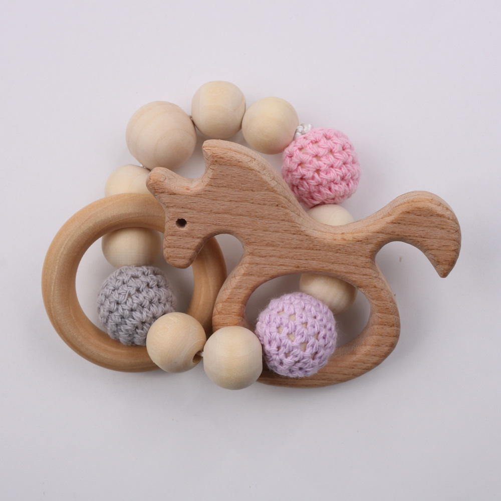 Comercio exterior bebé molar zelkova animal pulsera DIY juguetes para bebés registro natural cuentas pulsera gancho bola pulsera pic 12