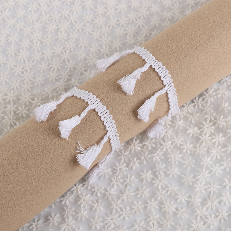 Wholesale of pure white cotton fringed brooms, lace accessories, clothing accessories, decorative accessories and lace ribbons in stock from the manufacturer pic 6