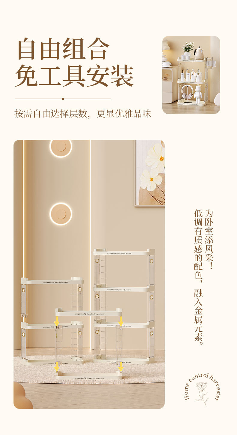 Bedside table storage rack, kitchen organizing rack, bathroom storage rack, cup, book desk, cosmetics and perfume storage rack pic 10