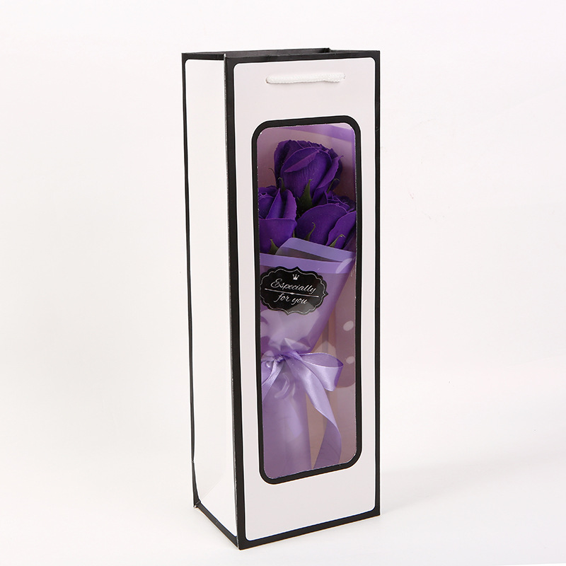 Wholesale of new white card single-color windowed wine bags, hand-held wine bags, kraft paper red wine packaging bags and gift bags pic 11