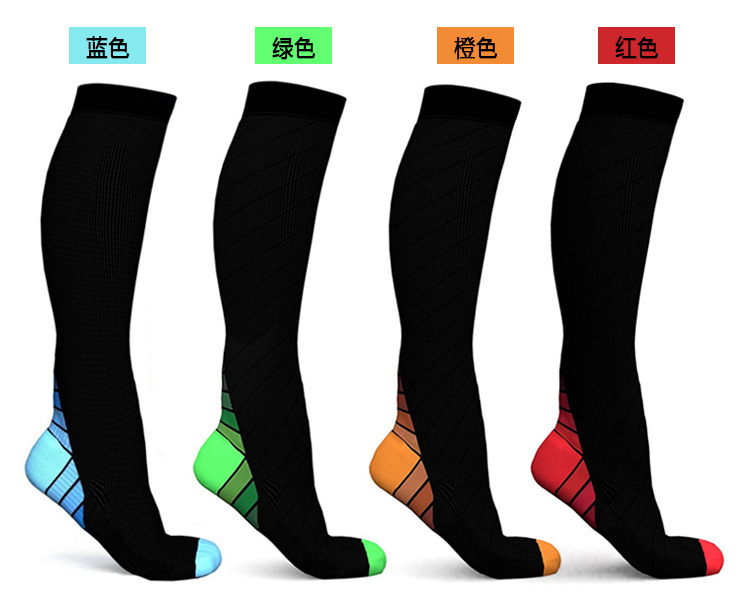 X现货跑步运动压力袜Compression Socksks透气长筒美腿袜运动袜详情14