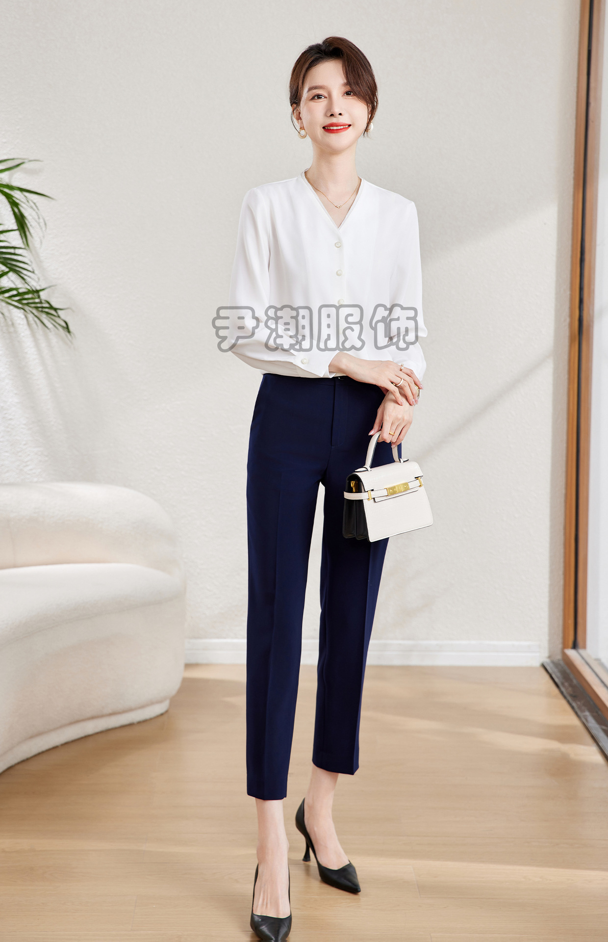 职业装时尚衬衫女装2024春季新款时尚气质百搭小个子管理白领工服详情17
