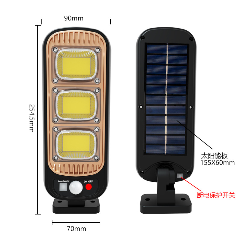 Cross-border supply solar lighting fixtures, outdoor garden lamps, human body sensor wall lamps, high-intensity waterproof solar street lamps pic 4