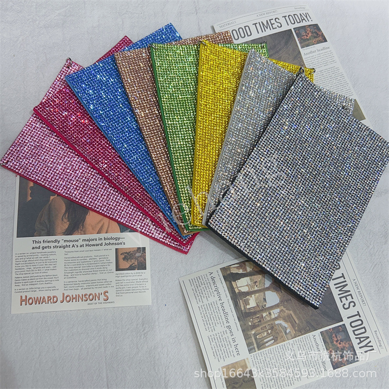 跨境电商水钻皮革链条斜挎单肩手机包竖款百搭女包时尚斜跨包详情13