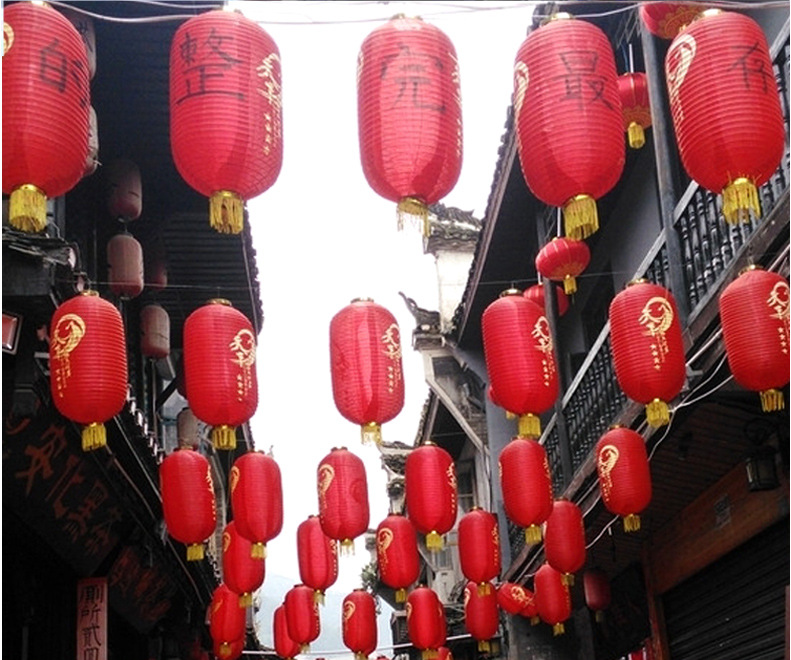 Outdoor folding and brushed red lanterns, New Year and Spring Festival lanterns, dance props, outdoor festive winter melon lanterns pic 13