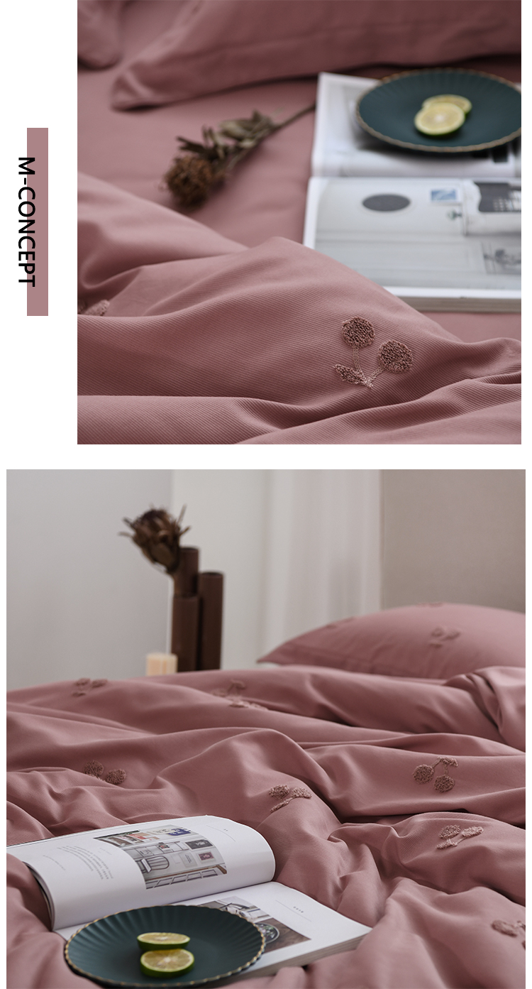 100% algodón algodón satén de tributo molido conjunto de cuatro piezas toalla de alta gama bordado artesanía adorable habitación de niños artículos de cama primavera verano pic 15