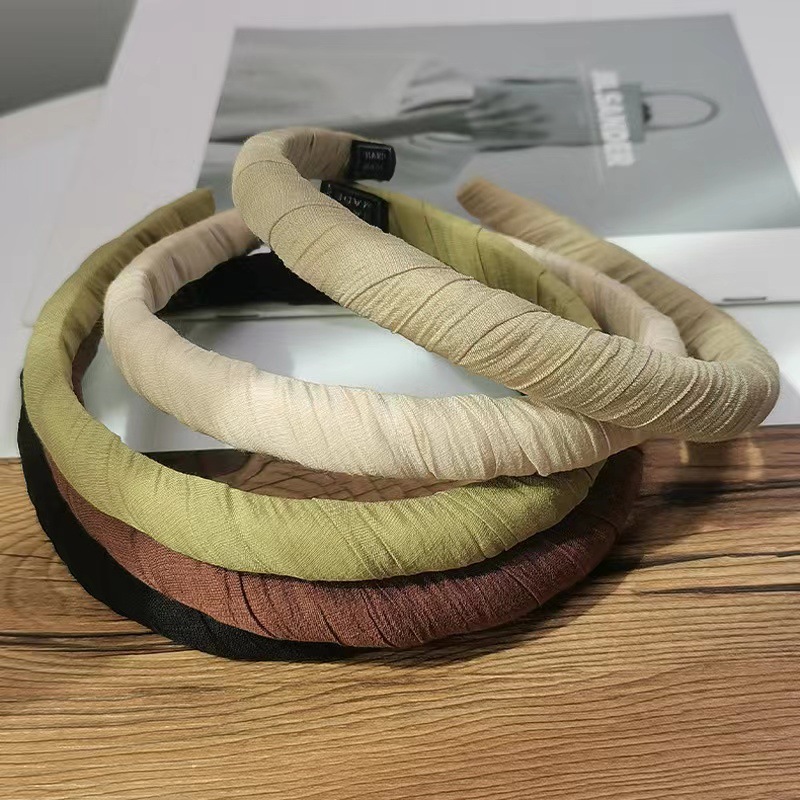 韩国INS咖啡莫兰迪裹布宽边盘发发箍女压发发卡发饰头箍头饰详情3
