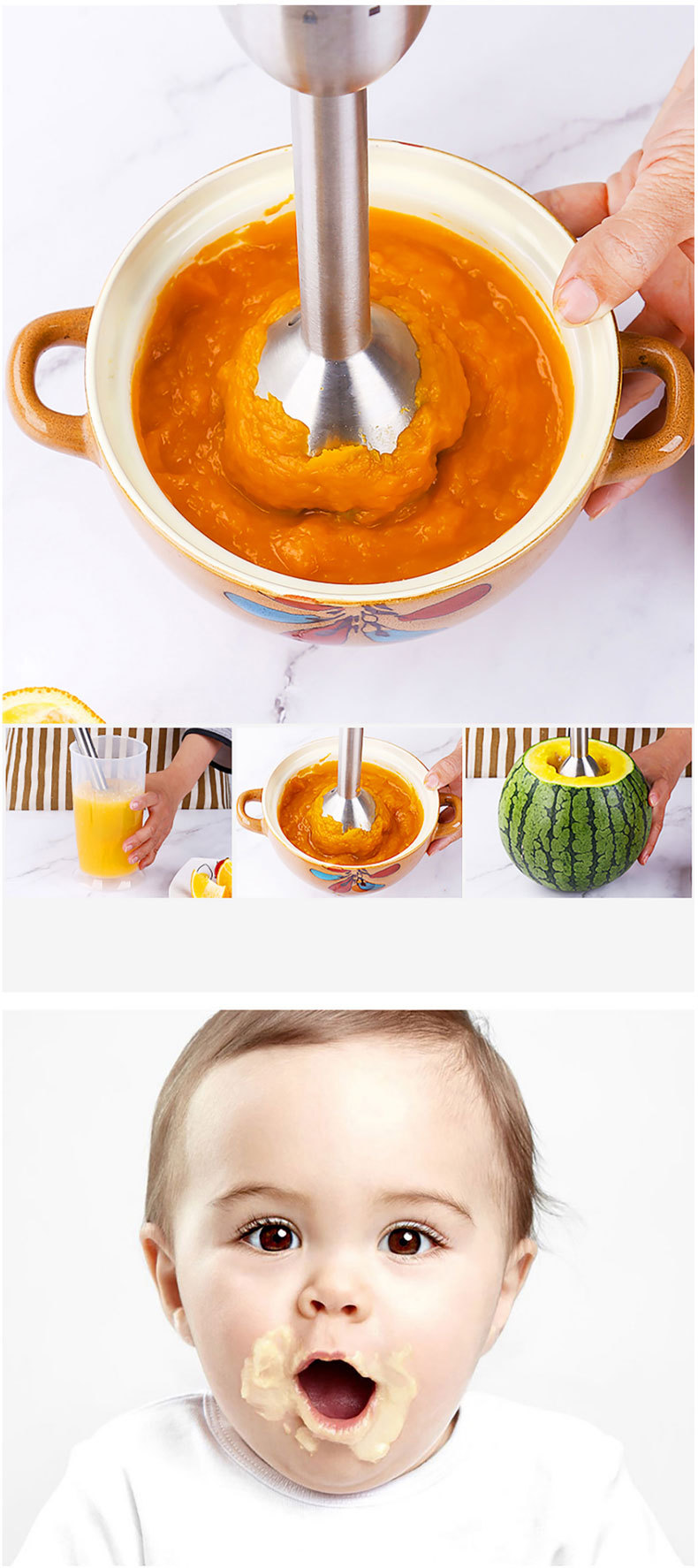 Cross-border SOKANY1800 cooking stick baby food maker, hand-held electric multi-functional household blender pic 4