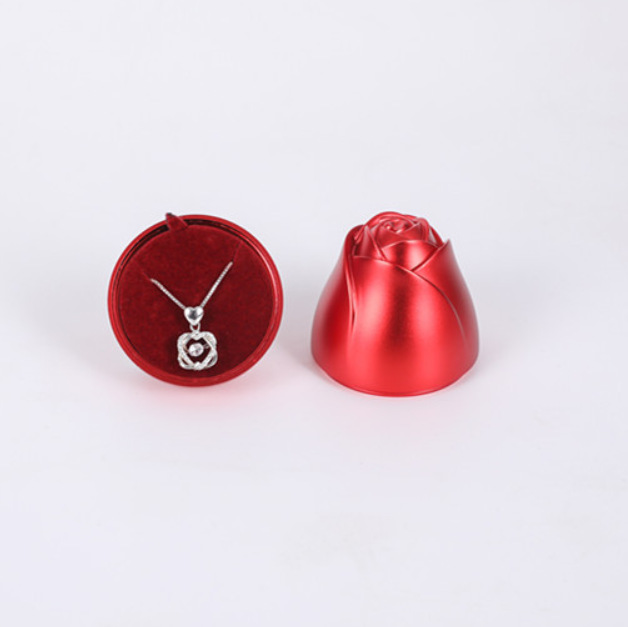 Lifting box metal rose everlasting flower jewelry box pic 4