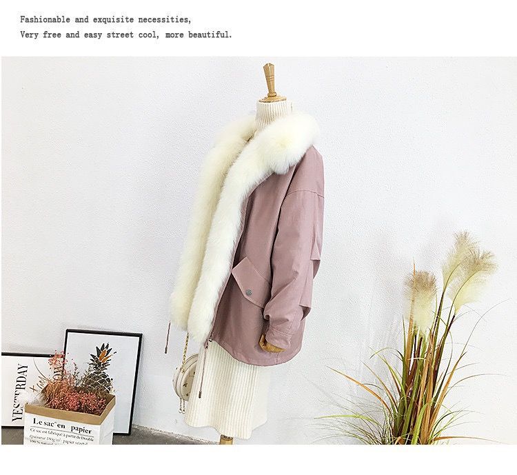 狐狸毛派克服女真毛中长款皮草皮毛一体棉服女2020新款冬季厚外套详情20