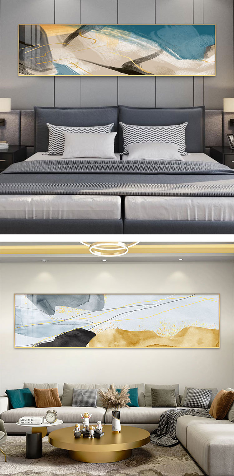 Longjiang Shijia Decorative Paintings: Abstract Bedside paintings, Hotel Nordic minimalist canvas paintings, Modern Bedroom crystal porcelain paintings wholesale pic 19