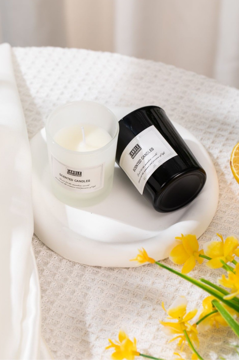 Glass cup scented candles soothe the mind and aid sleep, a long-lasting, niche, high-end gift box for home use, bedroom fragrance pic 2