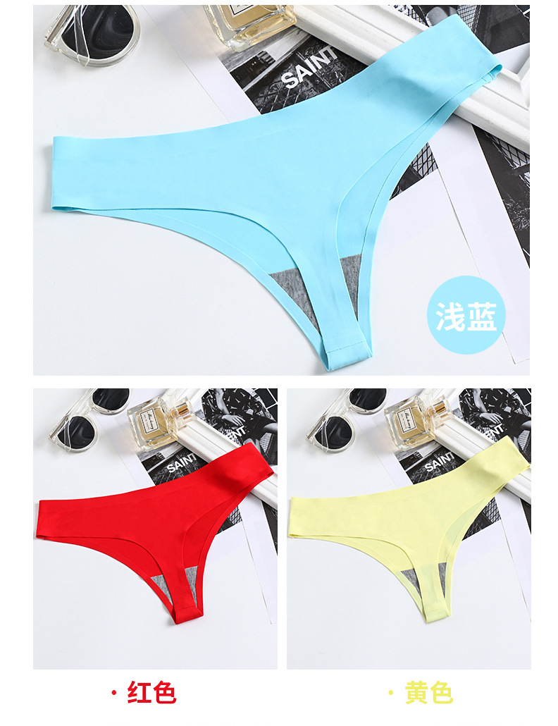 厂家货源 新款性感透气无痕无缝低腰女士三角裤一片式丁字内裤女详情19