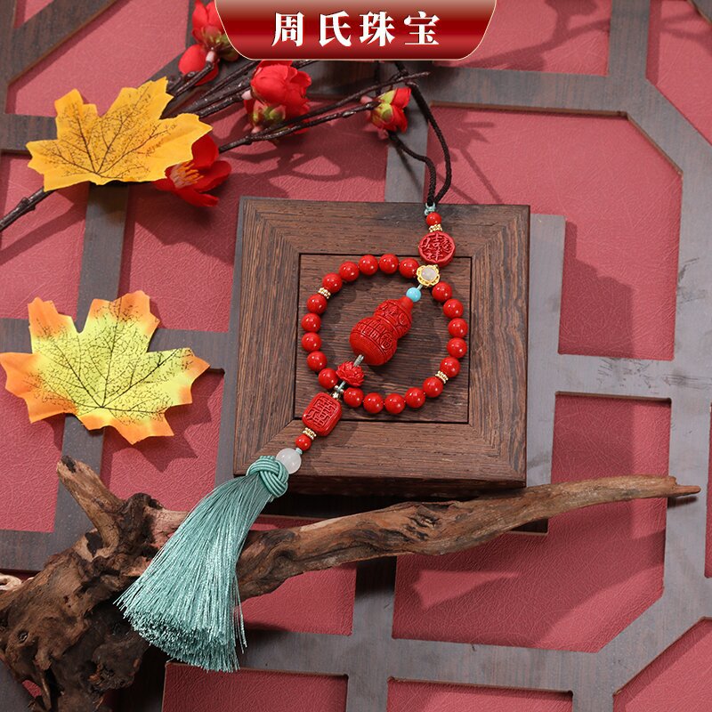 工厂批发原创红砂车挂福禄寿喜葫芦朱砂挂件汽车饰品吉祥如意挂件详情2