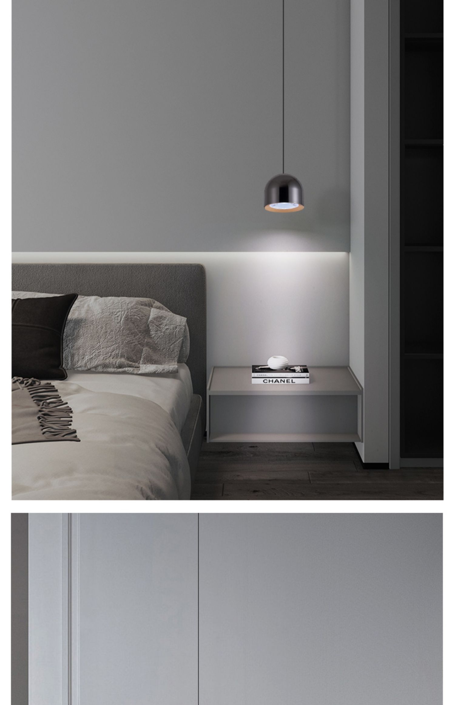 北欧卧室床头吊灯可升降现代简约极简轻奢主卧高端网红创意小吊灯详情11